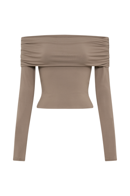 Top décolleté épaules dénudées en nylon recyclé Lucinda - Coco