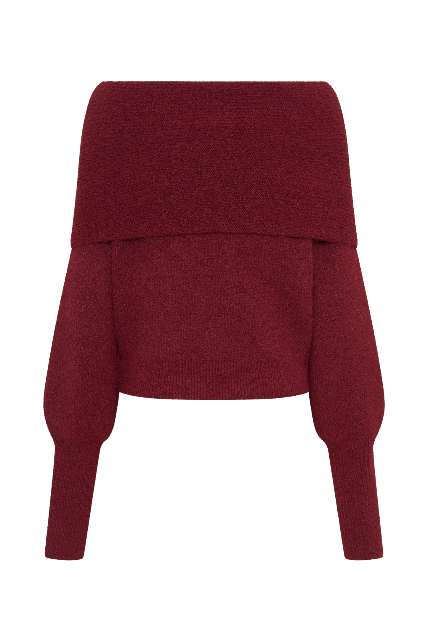 Charlotte Haut en Tricot à Manches Longues Décolleté Croisé - Merlot