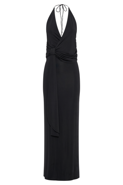 Robe Maxi Halter Étroite et Dégradée Tyla - Noir