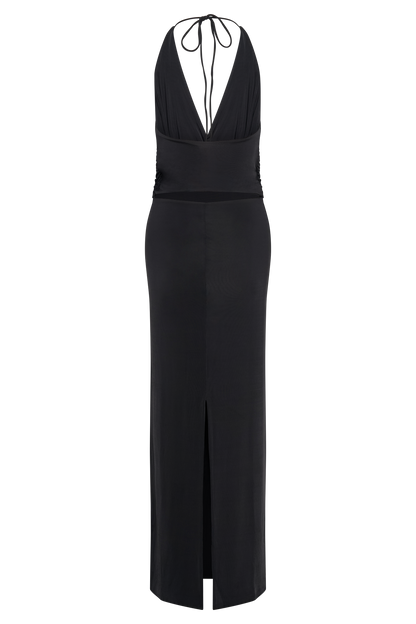 Robe Maxi Halter Étroite et Dégradée Tyla - Noir