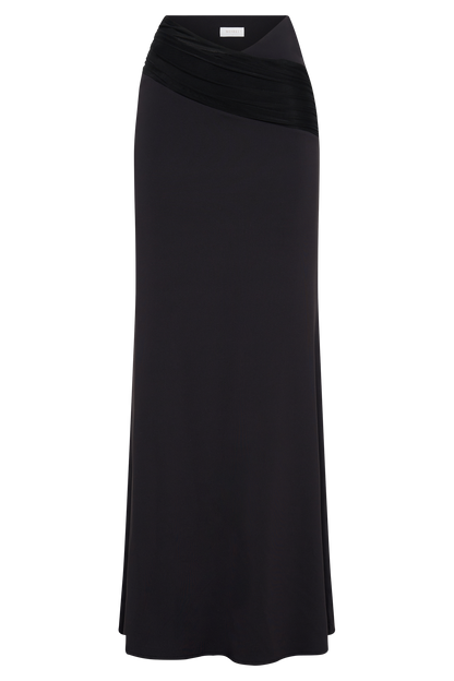Jupe Maxi Jules en Nylon et Maille Recyclées - Noir