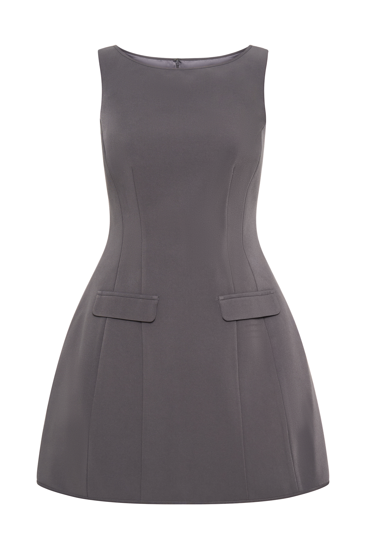 Mini-robe tailleur sans manches Evanna - Gris anthracite