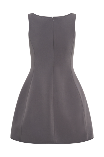 Mini-robe tailleur sans manches Evanna - Gris anthracite