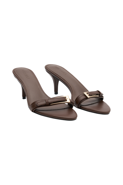 Marieanne, talons hauts à boucle - Chocolat