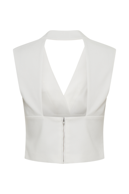 Top sans manches croisé Jemima - Blanc