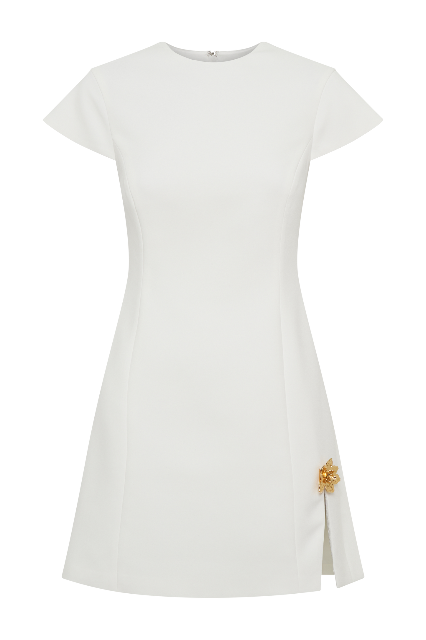 Mini-robe tailleur Remi avec ornements floraux - Blanc
