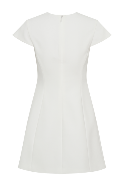 Mini-robe tailleur Remi avec ornements floraux - Blanc