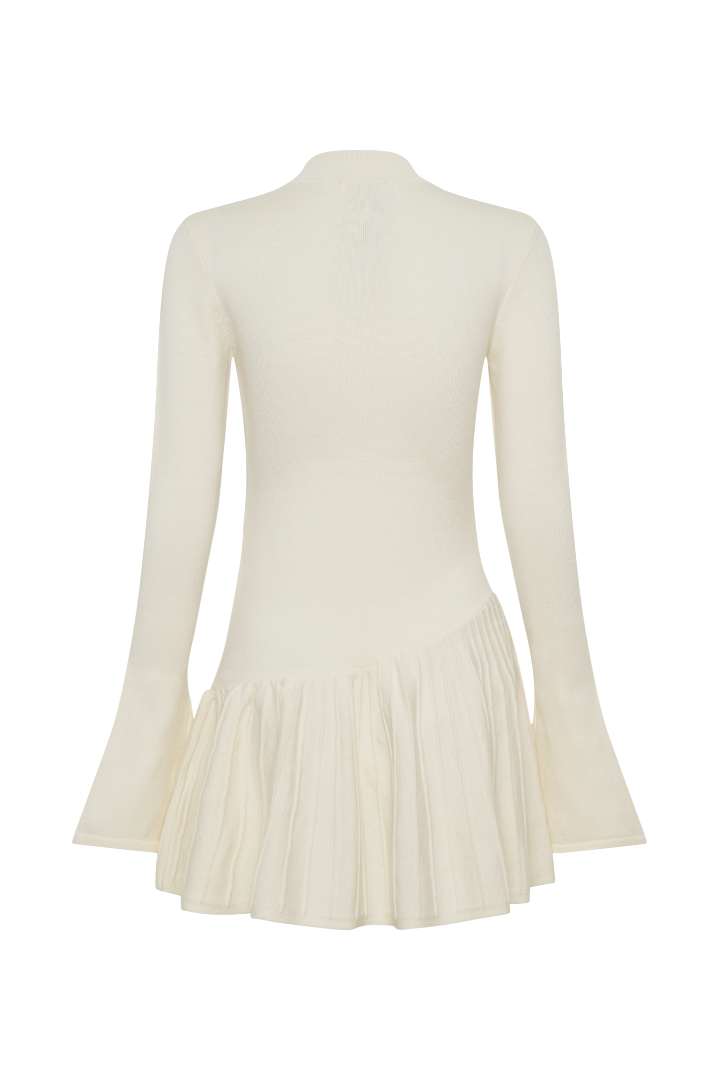 Mini-robe en tricot Blair à plis - Ivoire