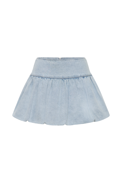 Jupe mini en jean à bulles Genia - Bleu clair
