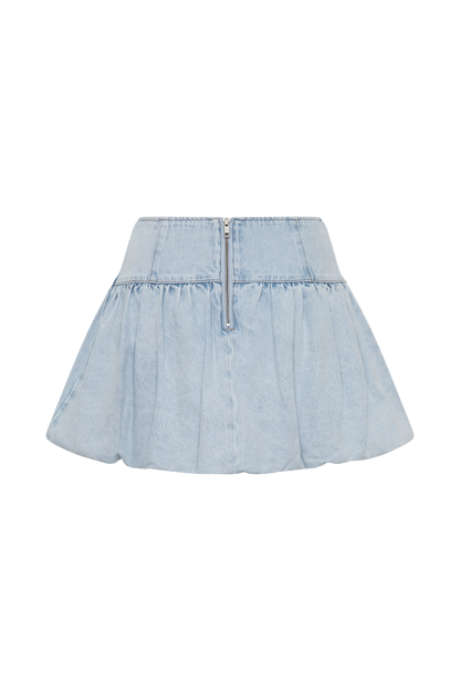Jupe mini en jean à bulles Genia - Bleu clair