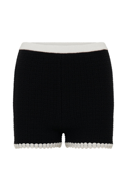 Shorts en Tricot Contrastant Saffron - Noir/Blanc