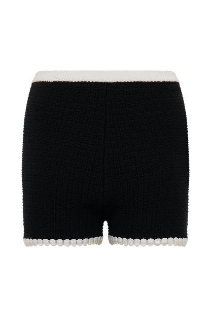 Shorts en Tricot Contrastant Saffron - Noir/Blanc