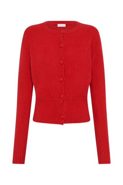 Cardigan en tricot ample Genevieve - Rubis