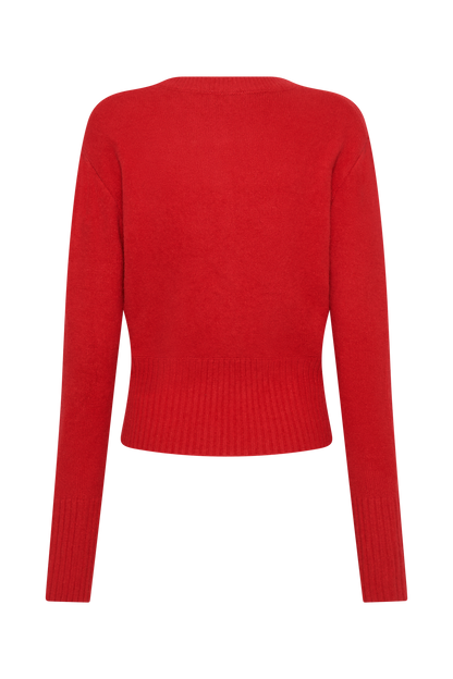 Cardigan en tricot ample Genevieve - Rubis