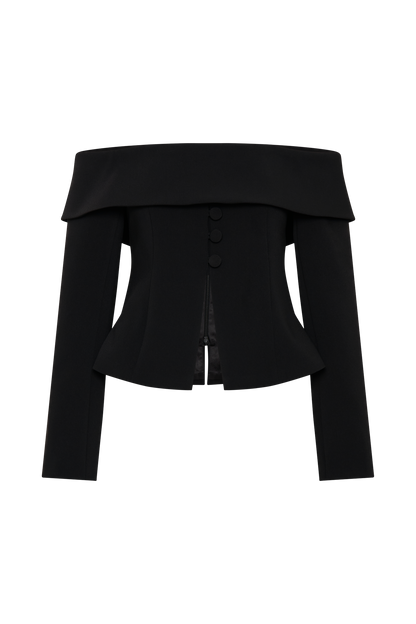 Veste décolletée épaules nues Celene - Noir