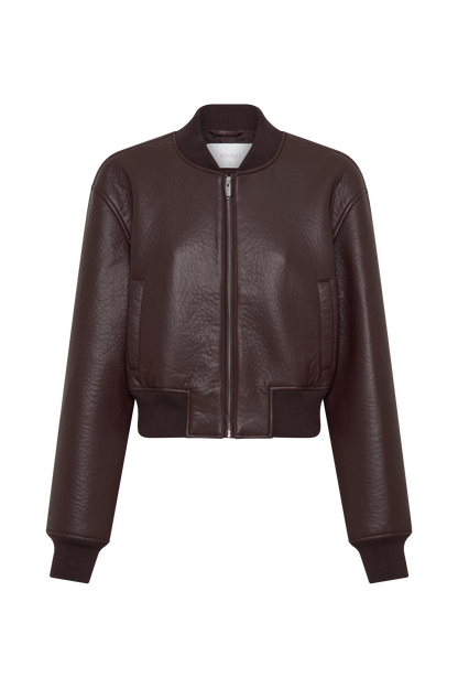 Veste bomber en simili cuir Codi - Merlot