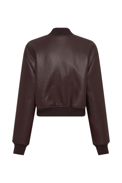 Veste bomber en simili cuir Codi - Merlot