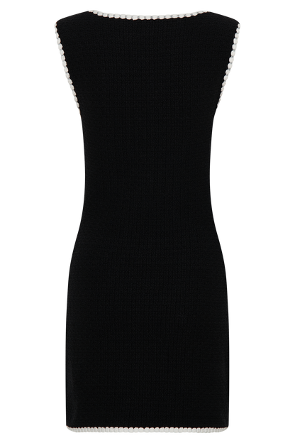 Mini-robe en tricot contrastée Mia - Noir/Blanc