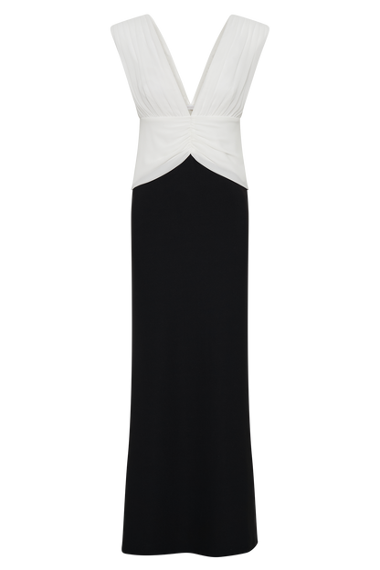 Robe Maxi Contrastée Monique - Noir