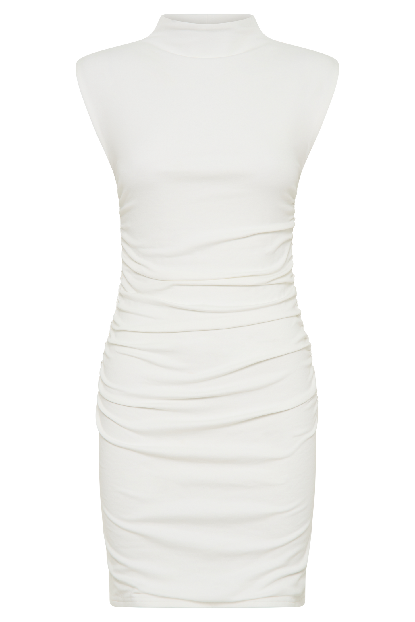 Robe mini sans manches à col montant Elliot - Blanc