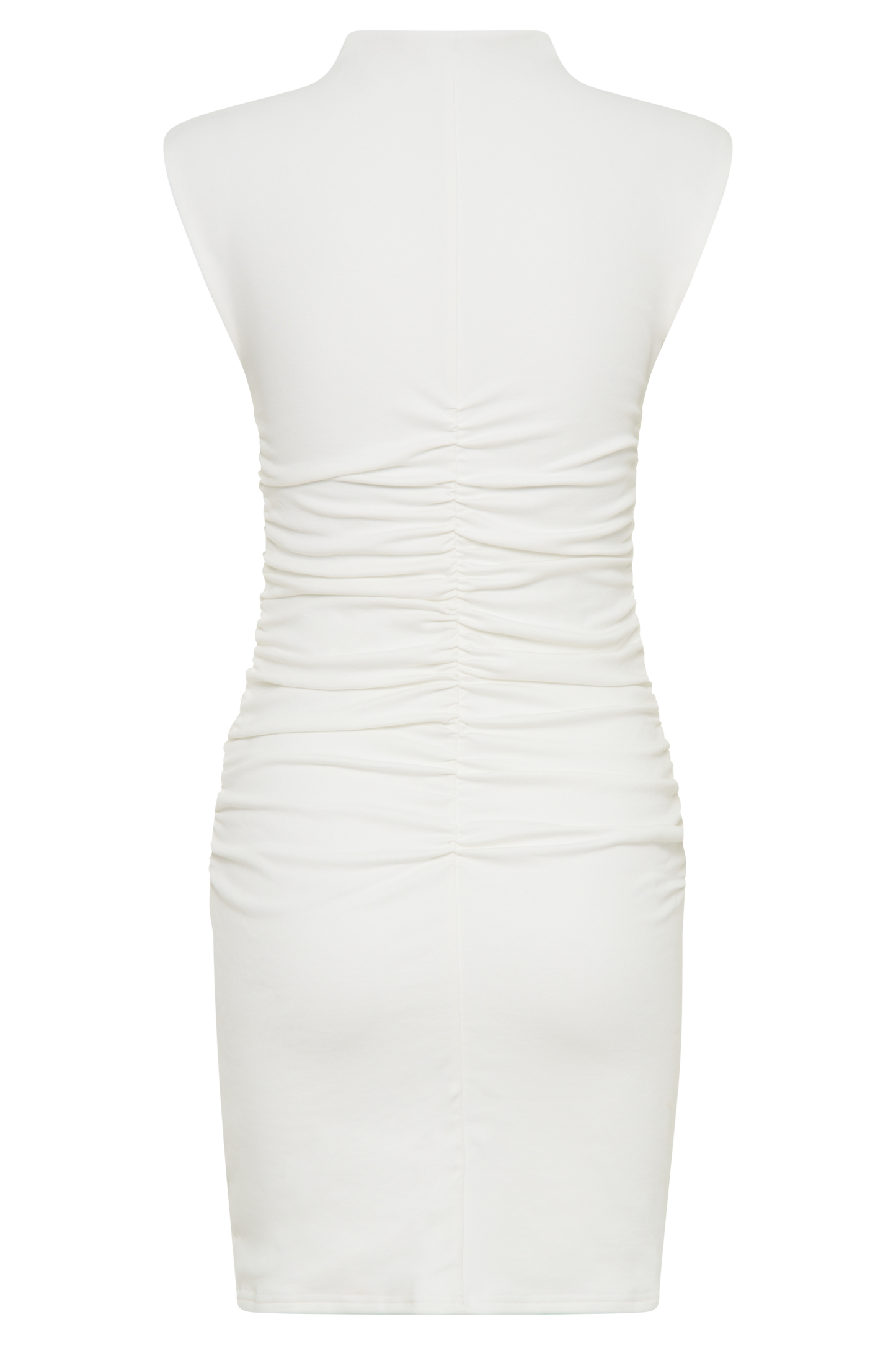 Robe mini sans manches à col montant Elliot - Blanc