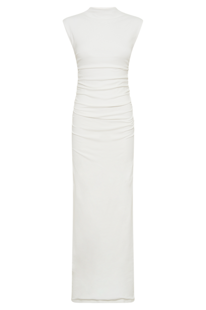Robe Maxi Sans Manches à Col Haut Elliot - Blanc