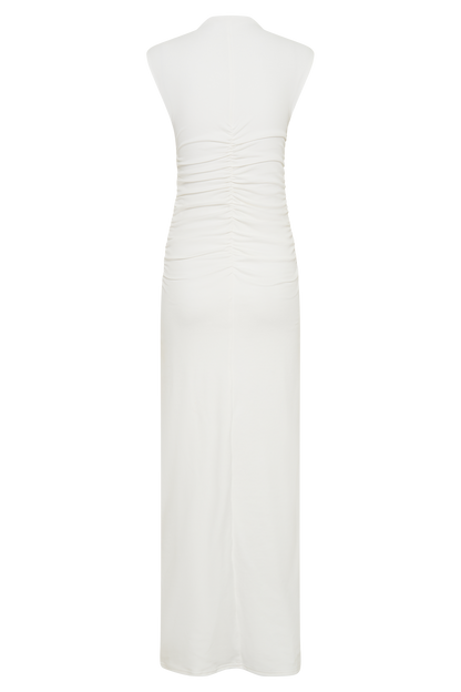 Robe Maxi Sans Manches à Col Haut Elliot - Blanc