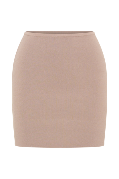 Jupe mini en tricot Klara - Taupe