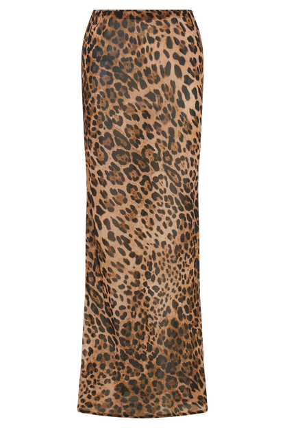Jupe Maxi en Chiffon Yvonne - Motif Léopard