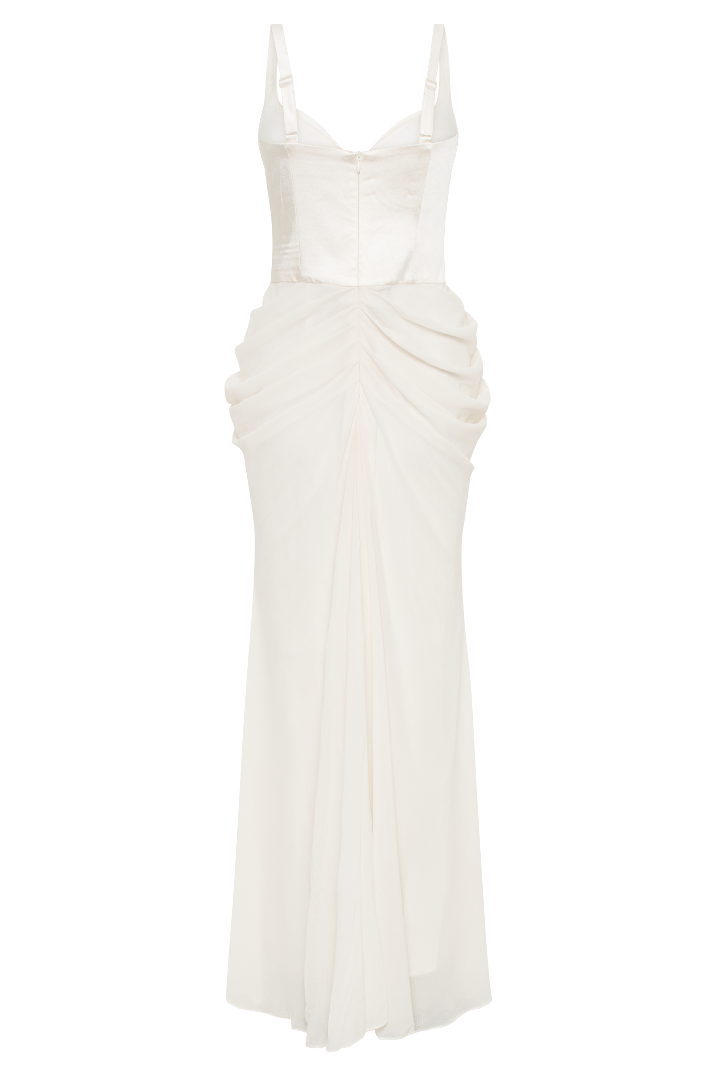 Robe longue en satin avec corset Leila - Ivoire