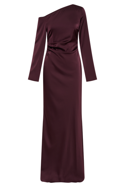 Avery Robe Maxi à Manches Longues - Prune