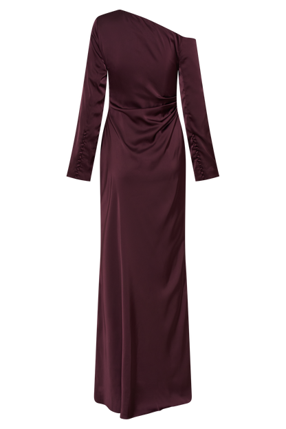 Avery Robe Maxi à Manches Longues - Prune