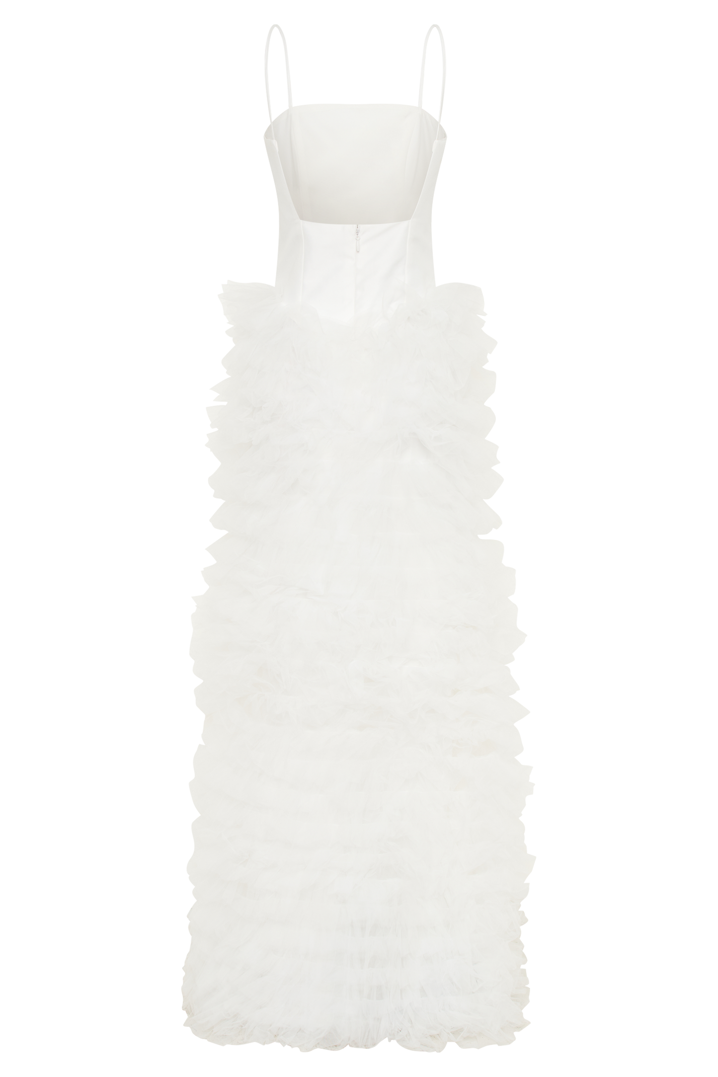Robe Maxi à Volants et Épaulettes Magnolia - Ivoire