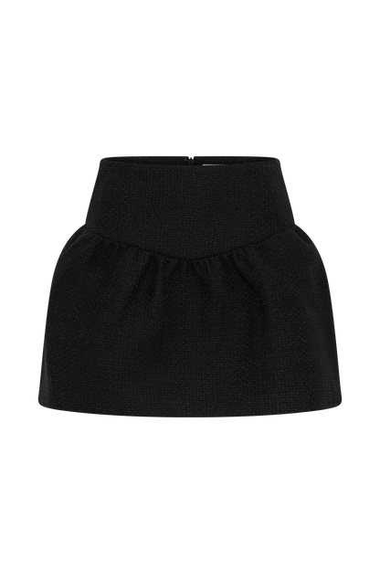 Jupe mini bouclette à volants Cyrus - Noir