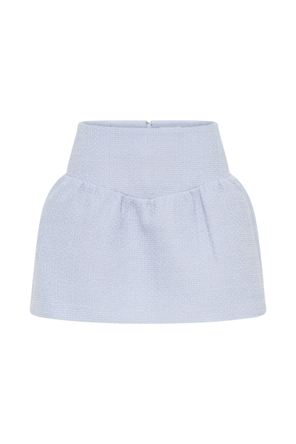 Jupe mini bouclette à volants Cyrus - Bleu ciel