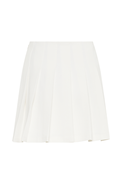 Jupe mini plissée en coton Julianna - Blanc