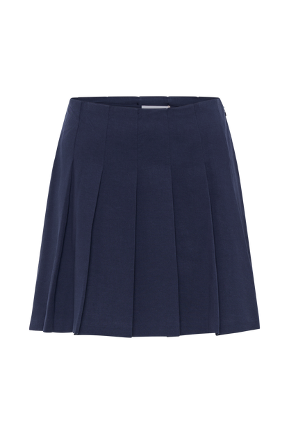 Jupe mini plissée en coton Julianna - Bleu marine