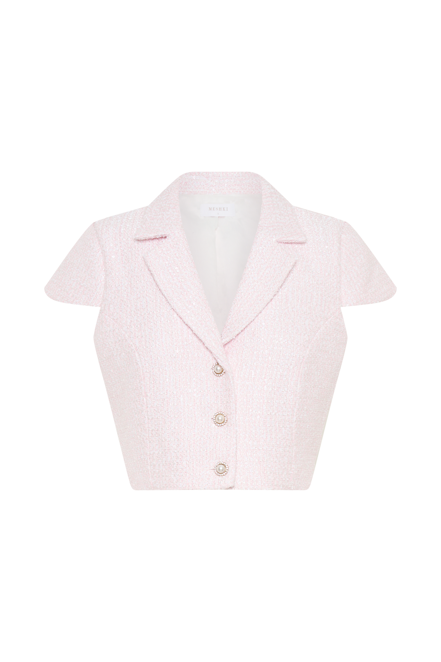 Top en tweed Mercer - Rose coton-fée