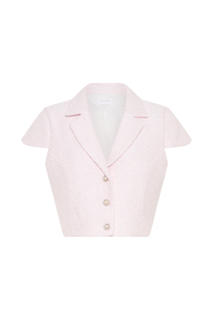 Top en tweed Mercer - Rose coton-fée