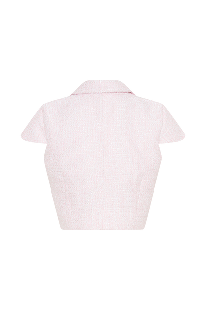 Top en tweed Mercer - Rose coton-fée