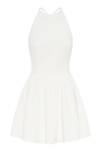 Mini-robe en coton Carolina à porter en bandoulière - Blanc