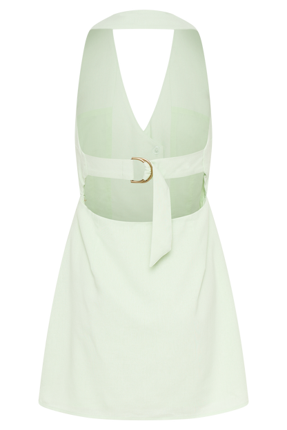 Mini-robe en lin Lorraine à porter en bandoulière - Menthe