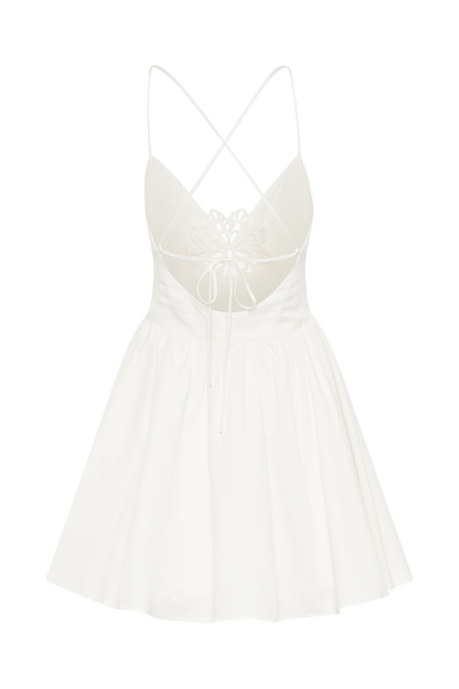 Mini-robe en coton Muriel avec crochet - Blanc