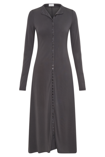 Robe midi en jersey de pêche Anders - Anthracite