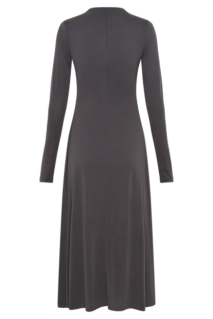 Robe midi en jersey de pêche Anders - Anthracite