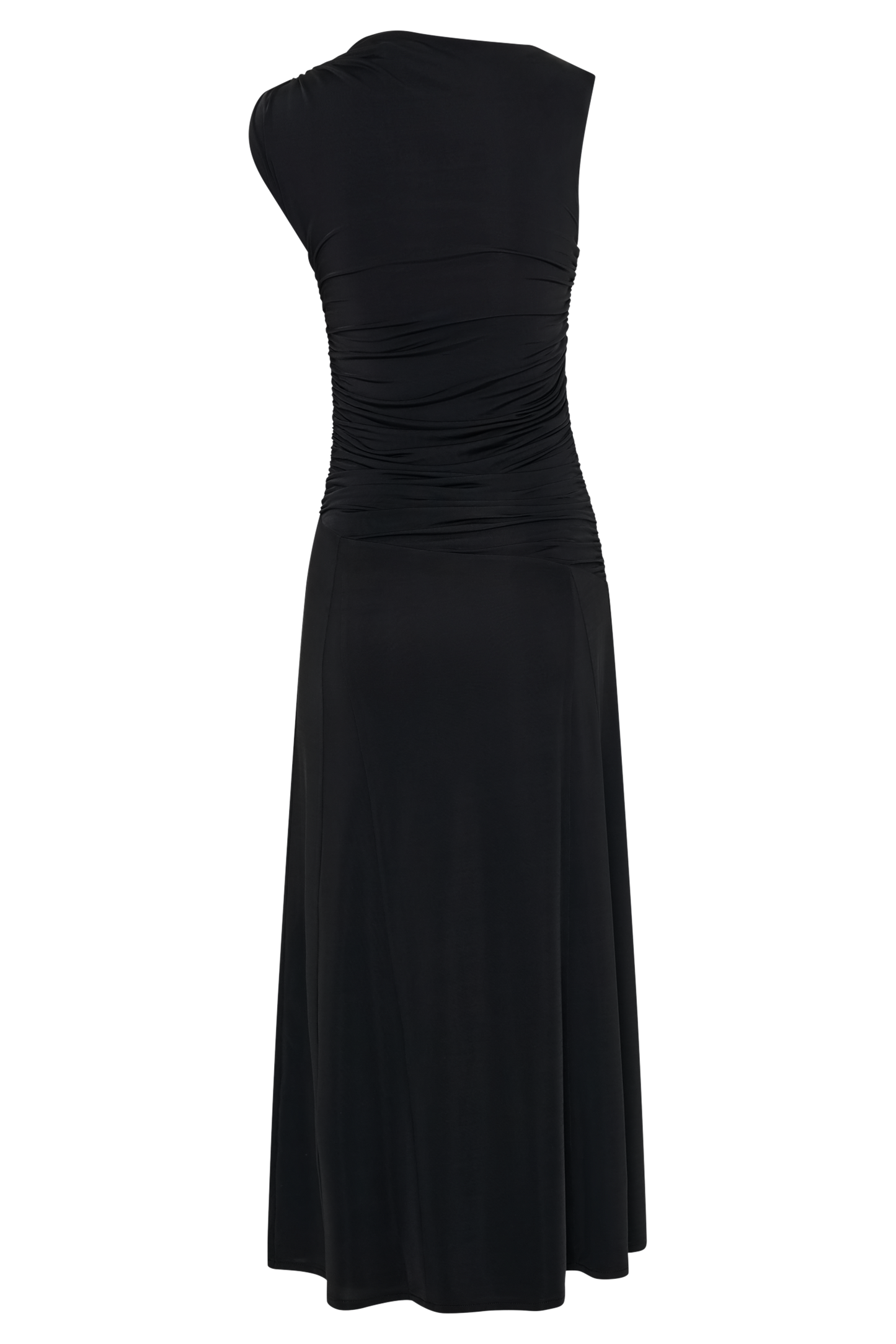Robe midi asymétrique et fluide Navanna - Noir