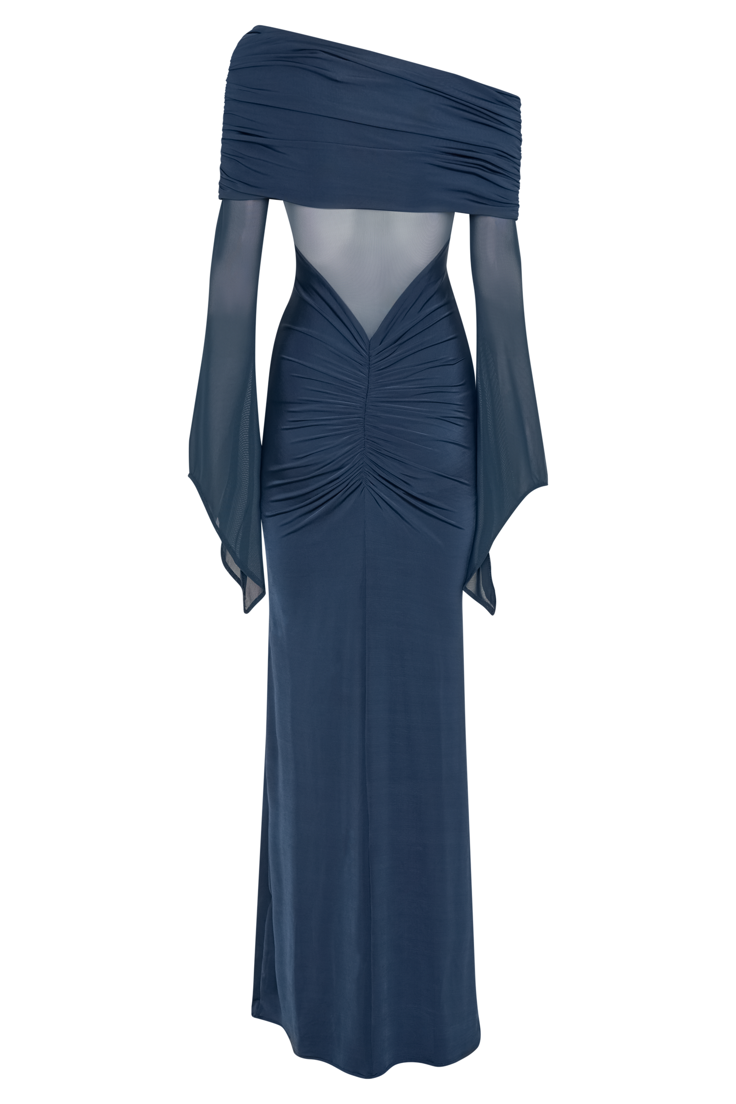 Robe maxi décontractée et en maille à une épaule Kaitlin - Bleu nuit