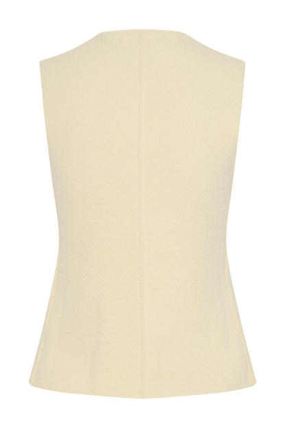Gilet Malika sans manches avec boutons dorés - Citron