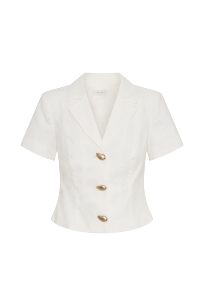 Veste en lin Ciara - Blanche