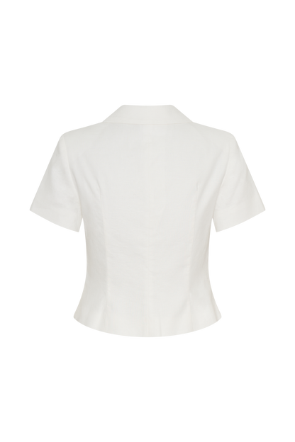 Veste en lin Ciara - Blanche